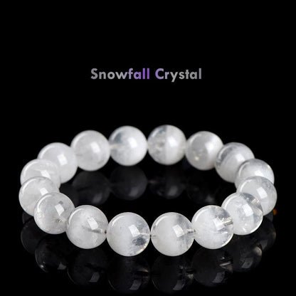 Crystal Snowfall Bracelet – Natural White Phantom Quartz Beads