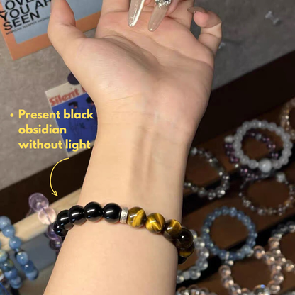 Protection Bracelet for Men with Tiger Eye and Black Obsidian