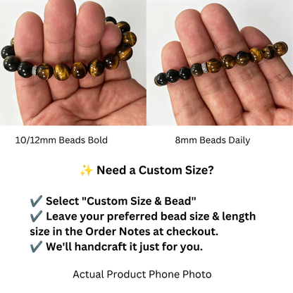 Natural Gemstone Bracelet with Stretch Cord 8mm vs 10mm beads