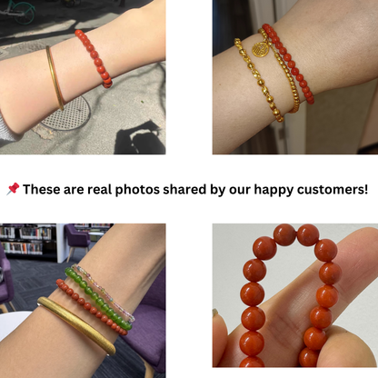 Natural Persimmon Red Agate Bracelet – Vibrant Energy & Protection