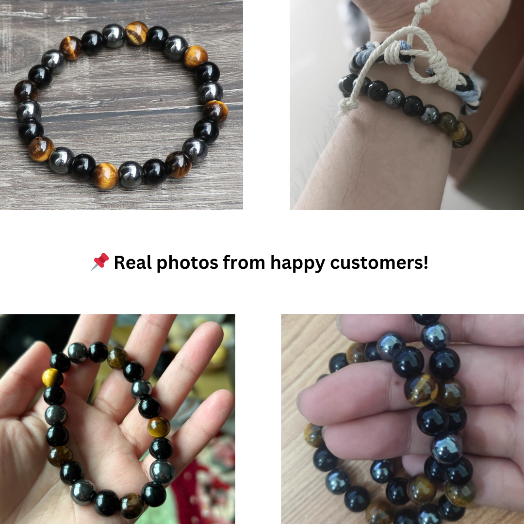 Natural stone men’s protection bracelet strength focus