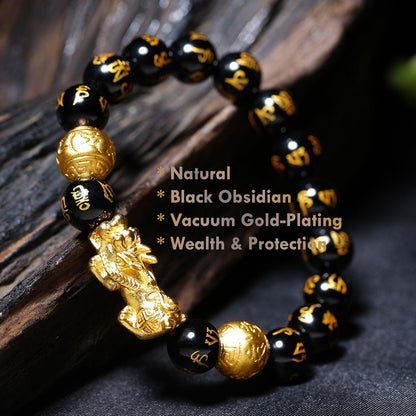 Feng Shui Pixiu Black Obsidian Bracelet – Wealth & Protection jewelry