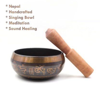 Nepal Handcrafted Tibetan Singing Bowl for Meditation & Sound Healing