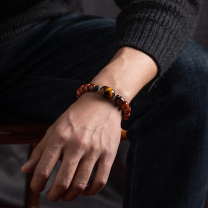 Men’s Tibetan Warrior Yak Bone Bracelet Protection Amulet