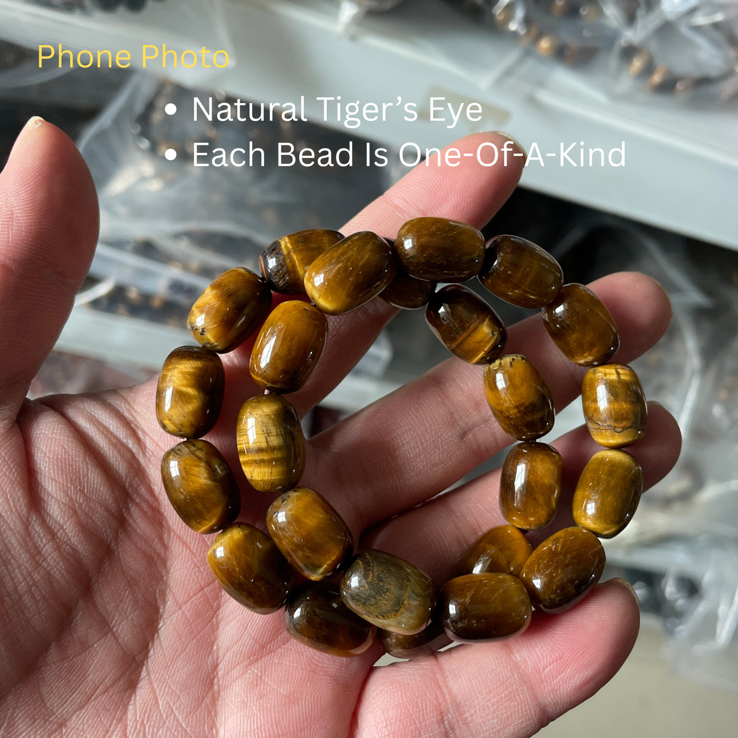 Men’s Tibetan Warrior Yak Bone Bracelet Tiger's Eye