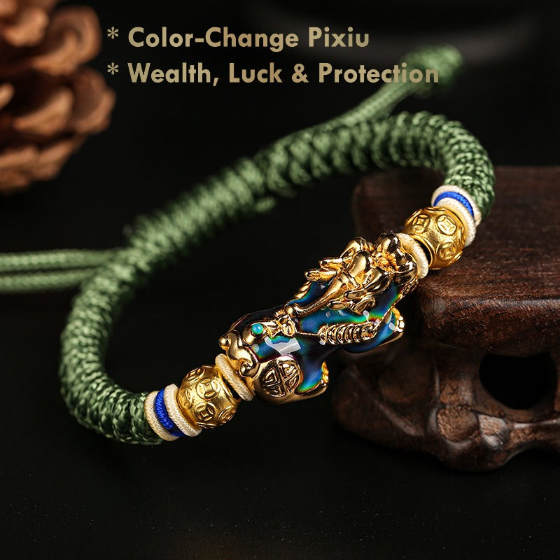 Feng Shui Pixiu Wealth Bracelet – Handmade color-change lucky charm jewelry