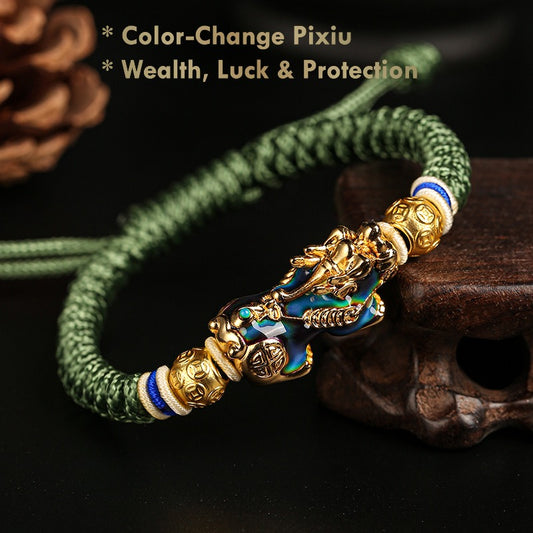 Feng Shui Pixiu Wealth Bracelet – Handmade color-change lucky charm jewelry