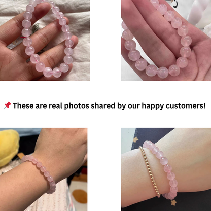 Premium Madagascar Rose Quartz Bracelet – Love, Healing & Harmony Crystal Jewelry