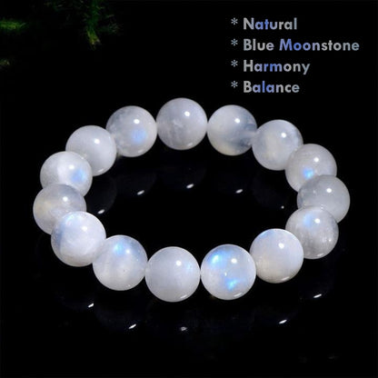 natural blue moonstone bracelet genuine 7mm beads