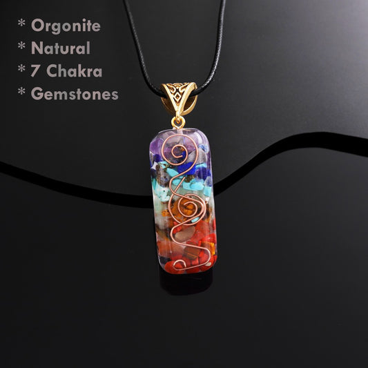 orgonite 7 chakra healing necklace pendant