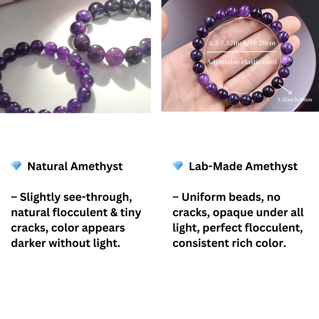 Natural Amethyst Healing Bracelet for Protection & Calm