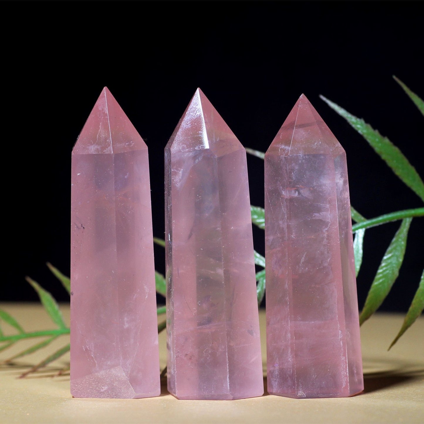 Natural Rose Quartz Crystal Point – Healing Stone Wand
