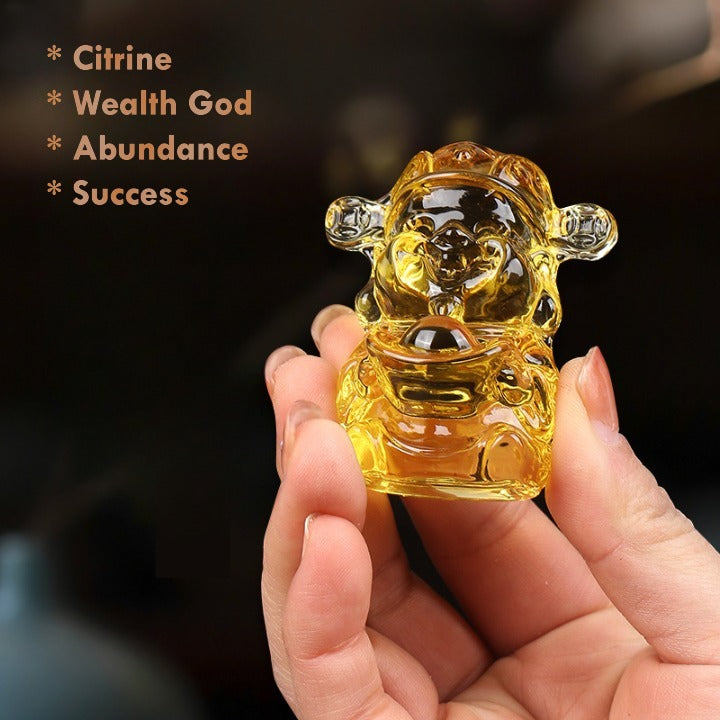 citrine wealth god statue feng shui prosperity décor