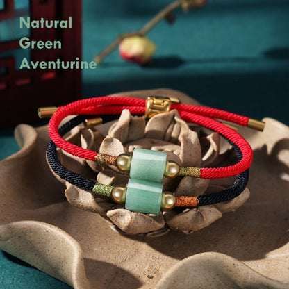 Natural Green Aventurine Red String Bracelet – Healing & Abundance
