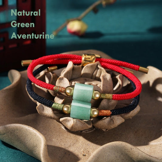 Natural Green Aventurine Red String Bracelet – Healing & Abundance