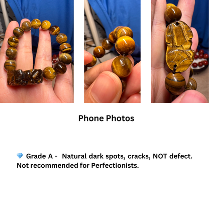 Pixiu Tiger’s Eye Bracelet – Grade A Natural Stone Wealth & Protection Jewelry