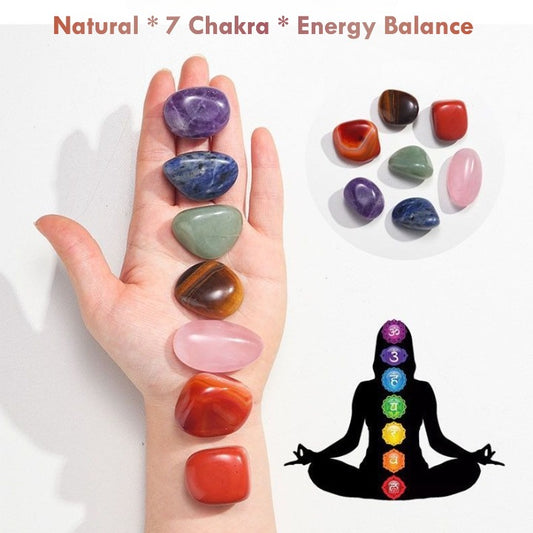 7 Chakra Healing Stone Set Natural Crystal Kit