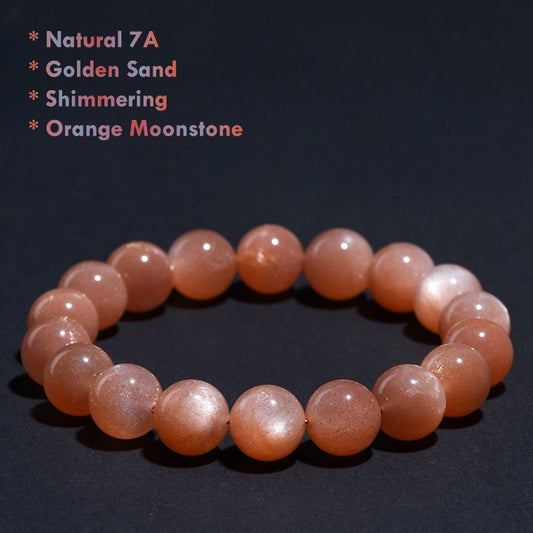 golden sand orange moonstone bracelet shimmering gemstone