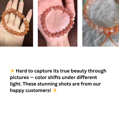 7A Golden Sand Orange Moonstone Bracelet – Shimmering Healing Gemstone Jewelry