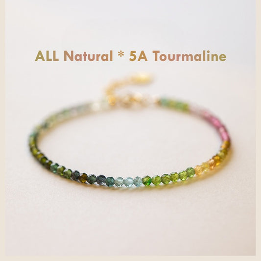 14K Gold 5A Tourmaline Bracelet for Healing and Balance