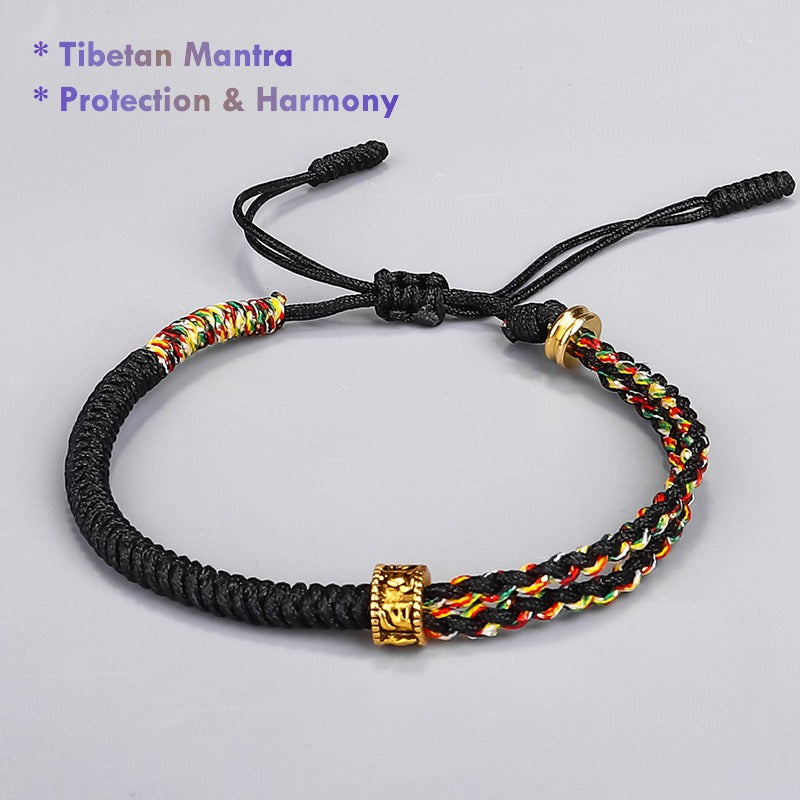 Tibetan Mantra Copper Bead Bracelet – Spiritual Protection Jewelry