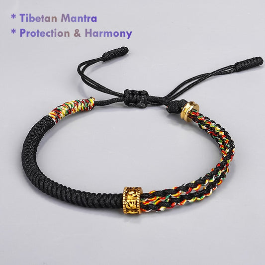 Tibetan Mantra Copper Bead Bracelet – Spiritual Protection Jewelry