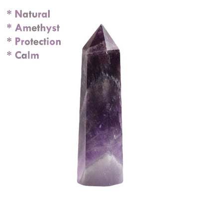 Natural Amethyst Crystal Point for Protection & Calm
