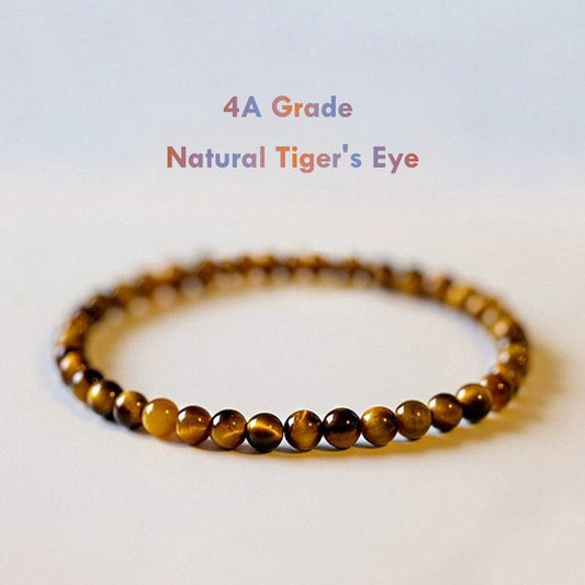 Natural 4A Grade Tiger’s Eye Bracelet – Golden Brown Protection Crystal Beads