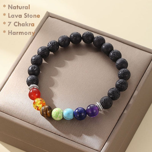 7 Chakra Lava Stone Bracelet – Chakra Harmony Energy Jewelry