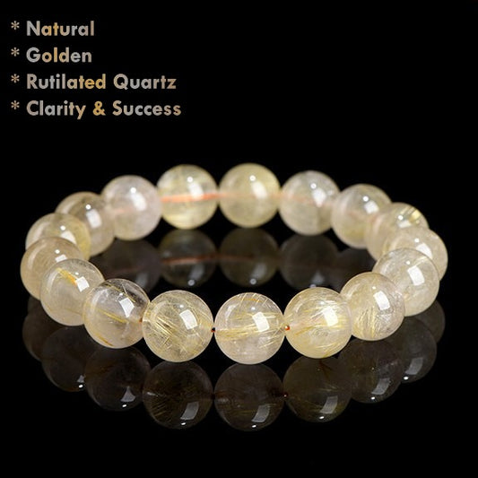 Golden Rutilated Quartz Bracelet – Clarity & Success Jewelry