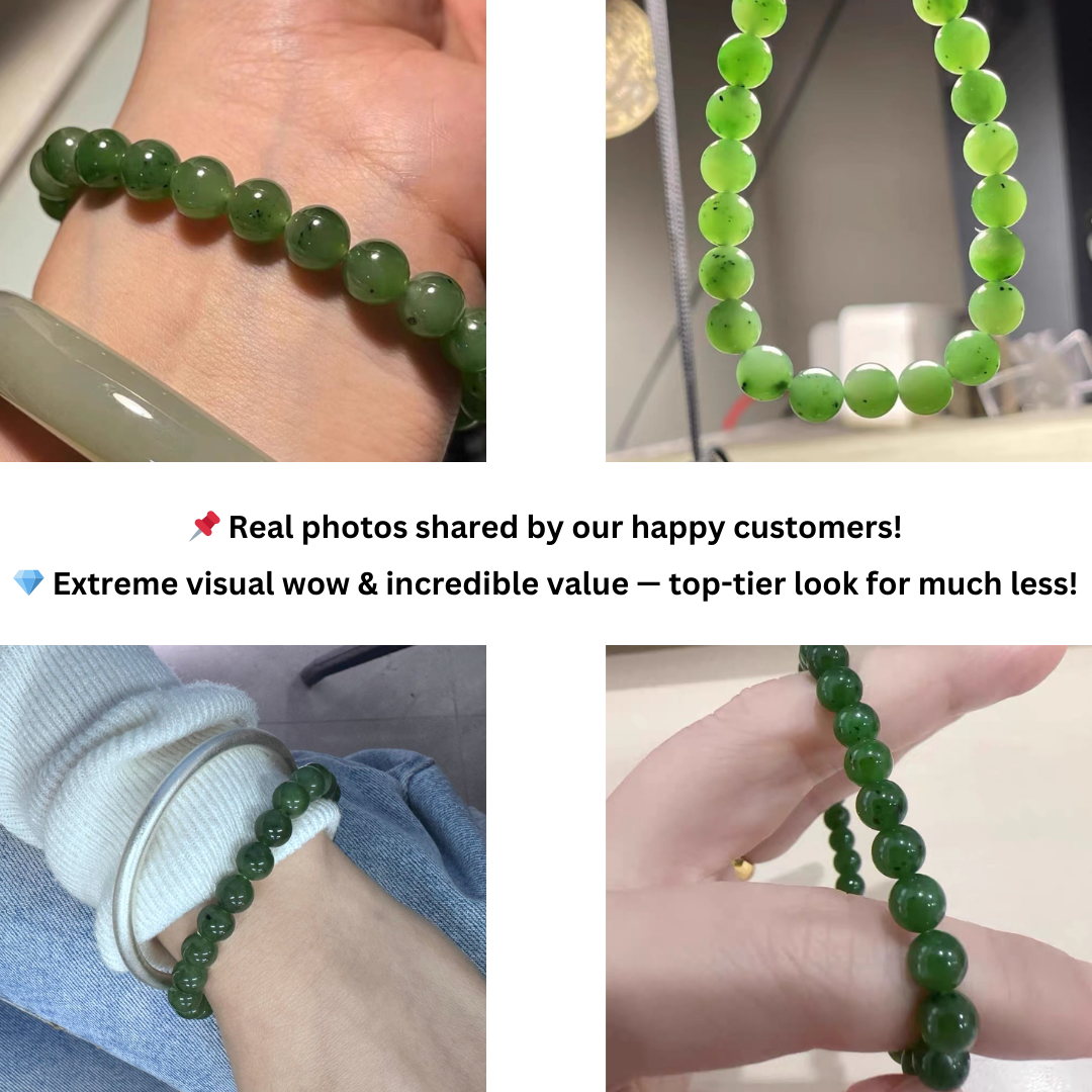 Certified Dark Green Hetian Jade Bracelet – Authentic Natural Jade Jewelry for Harmony, Luck & Protection