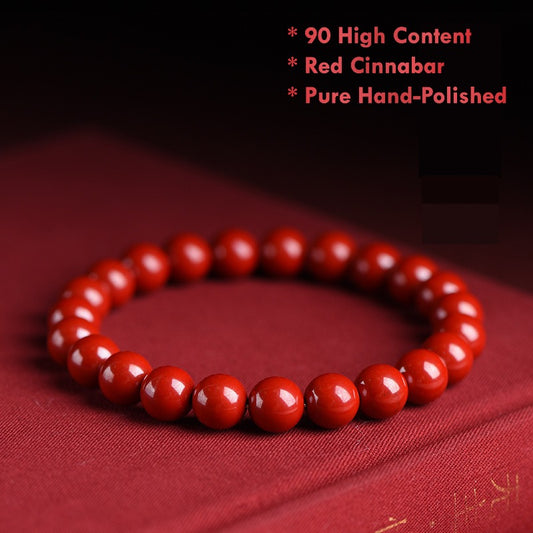High Content Cinnabar Bracelet – 90% Pure Red Beads Feng Shui Jewelry