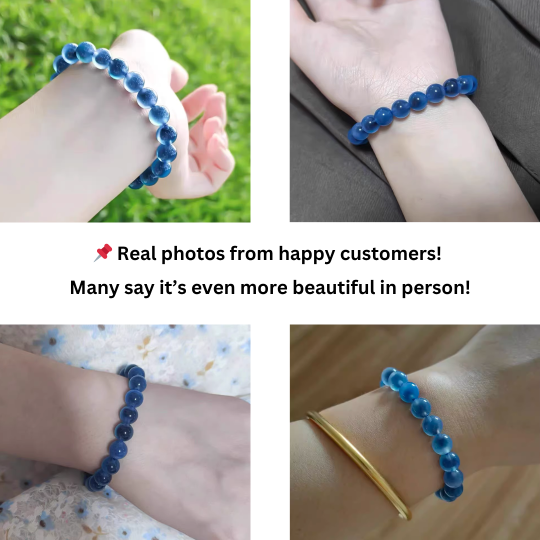 Blue Heart Agate Bracelet – Natural Healing Crystal Jewelry