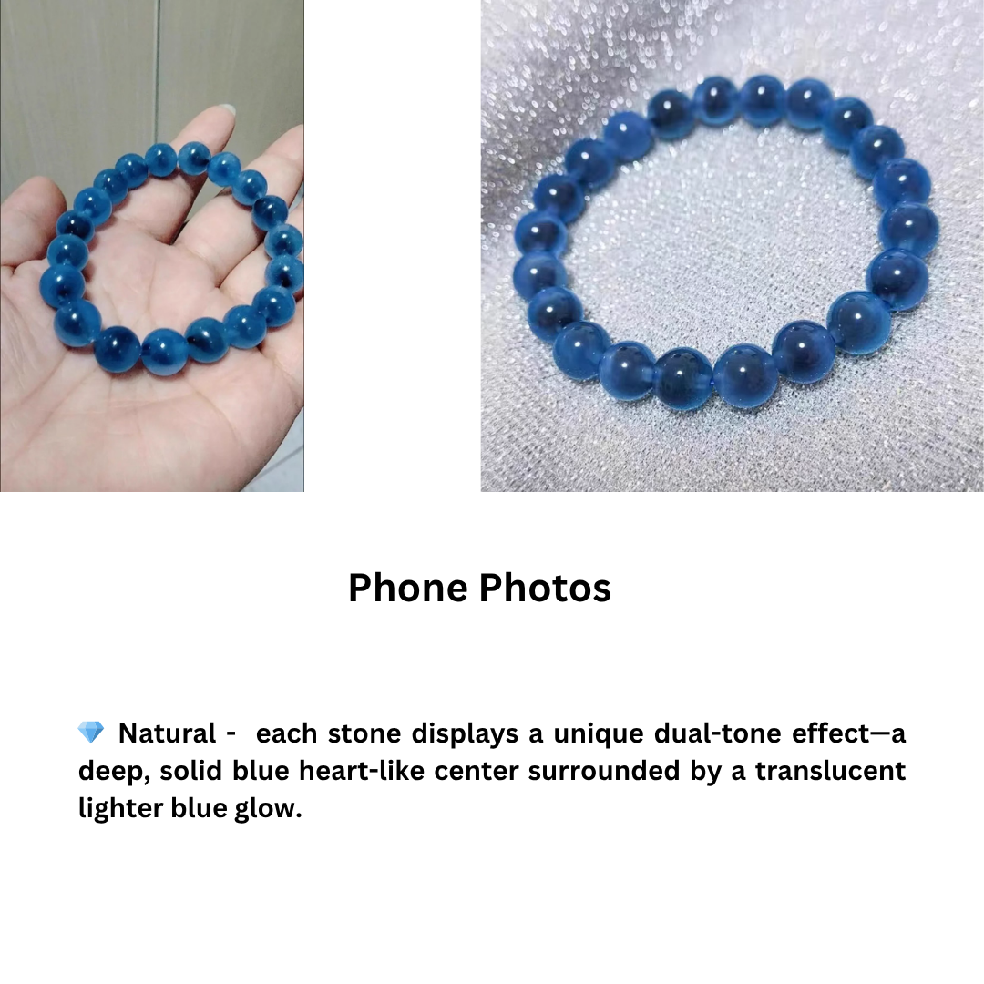 Blue Heart Agate Bracelet – Natural Healing Crystal Jewelry