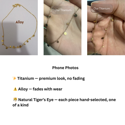 Natural Tiger’s Eye Pendant Necklace – Protective Stone for Focus & Confidence