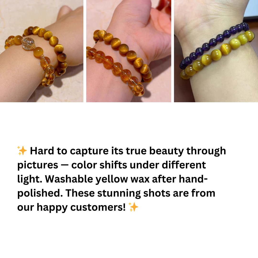 Premium Natural 6A Golden Tiger’s Eye Bracelet – Confidence, Protection, Inner strength