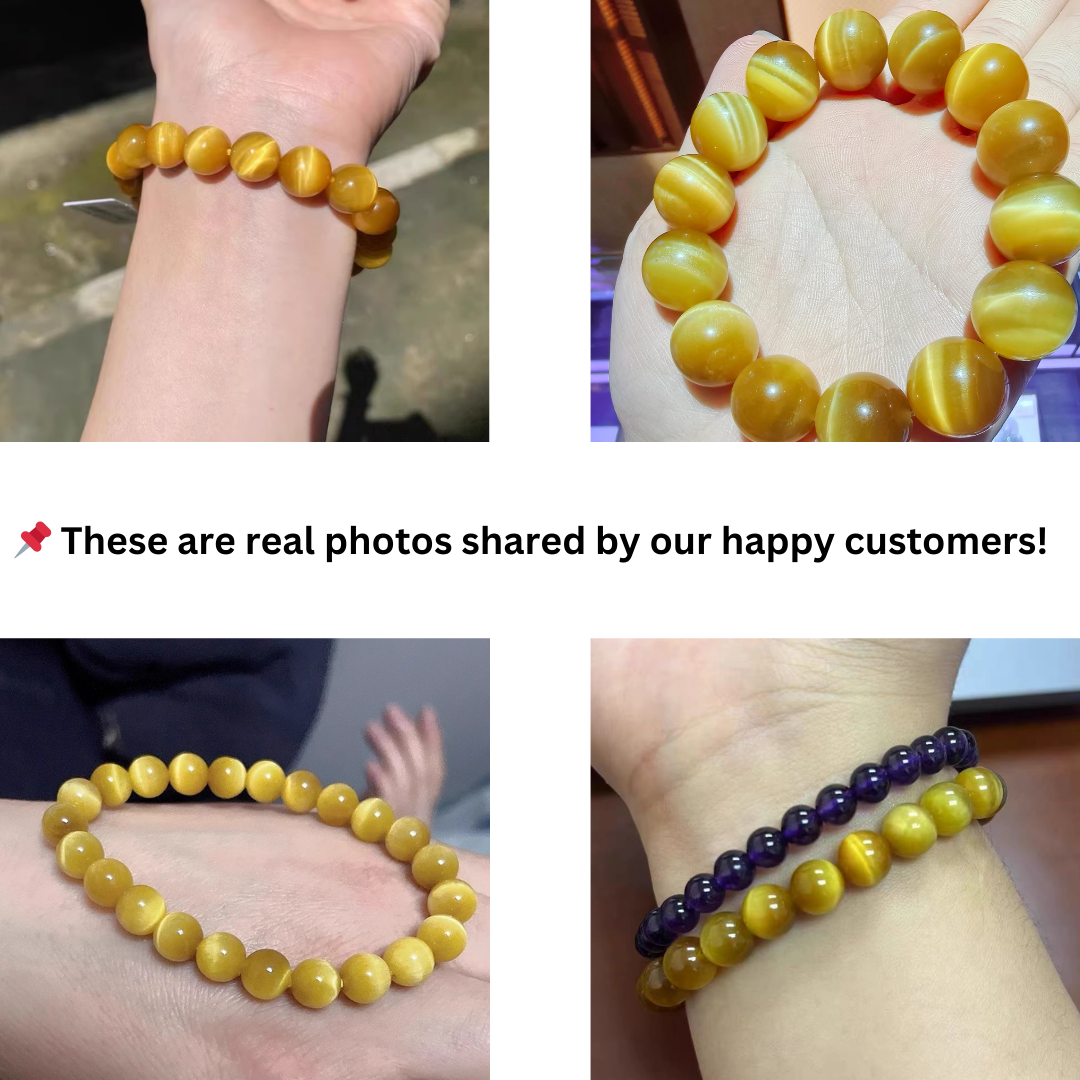 Premium Natural 6A Golden Tiger’s Eye Bracelet – Confidence, Protection, Inner strength