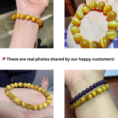 Premium Natural 6A Golden Tiger’s Eye Bracelet – Confidence, Protection, Inner strength