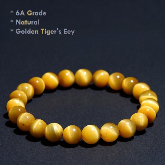 Premium Natural 6A Golden Tiger’s Eye Bracelet – Confidence, Protection, Inner strength