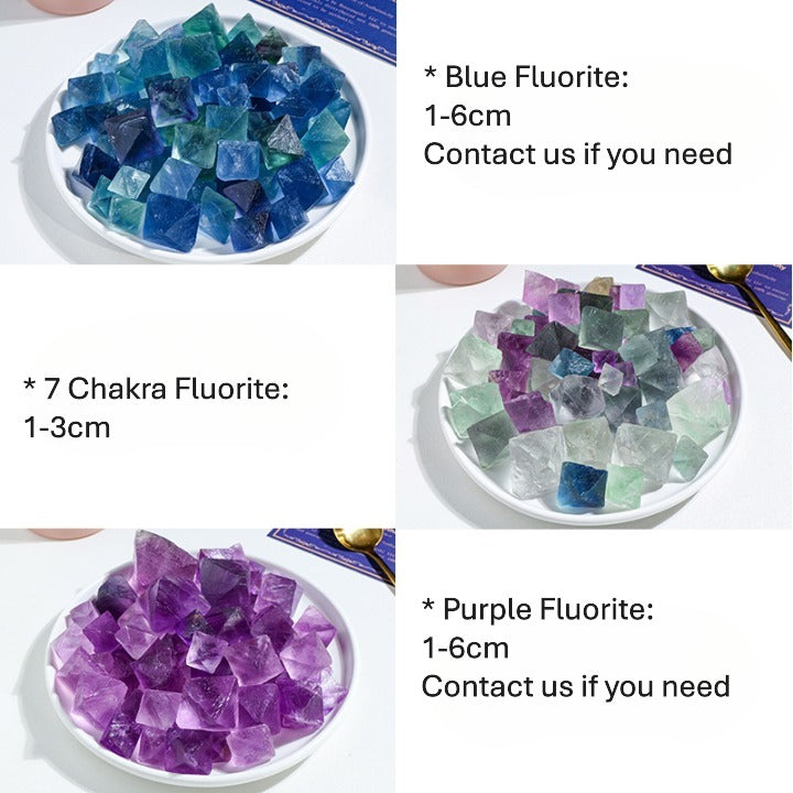 fluorite octahedron raw stones for reiki energy cleansing