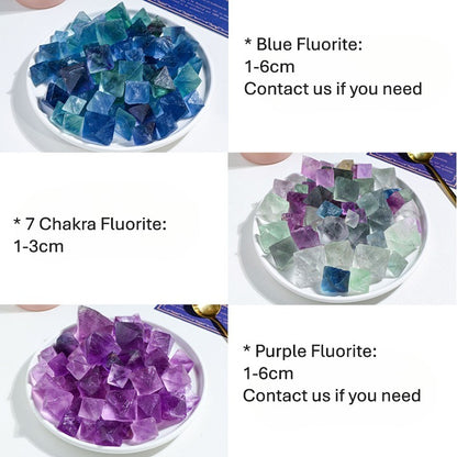 fluorite octahedron raw stones for reiki energy cleansing