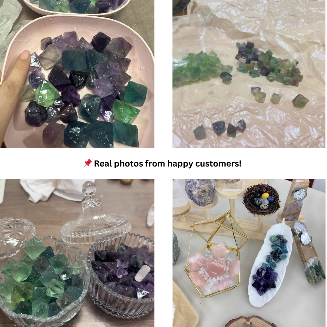 fluorite octahedron raw stones for reiki energy cleansing