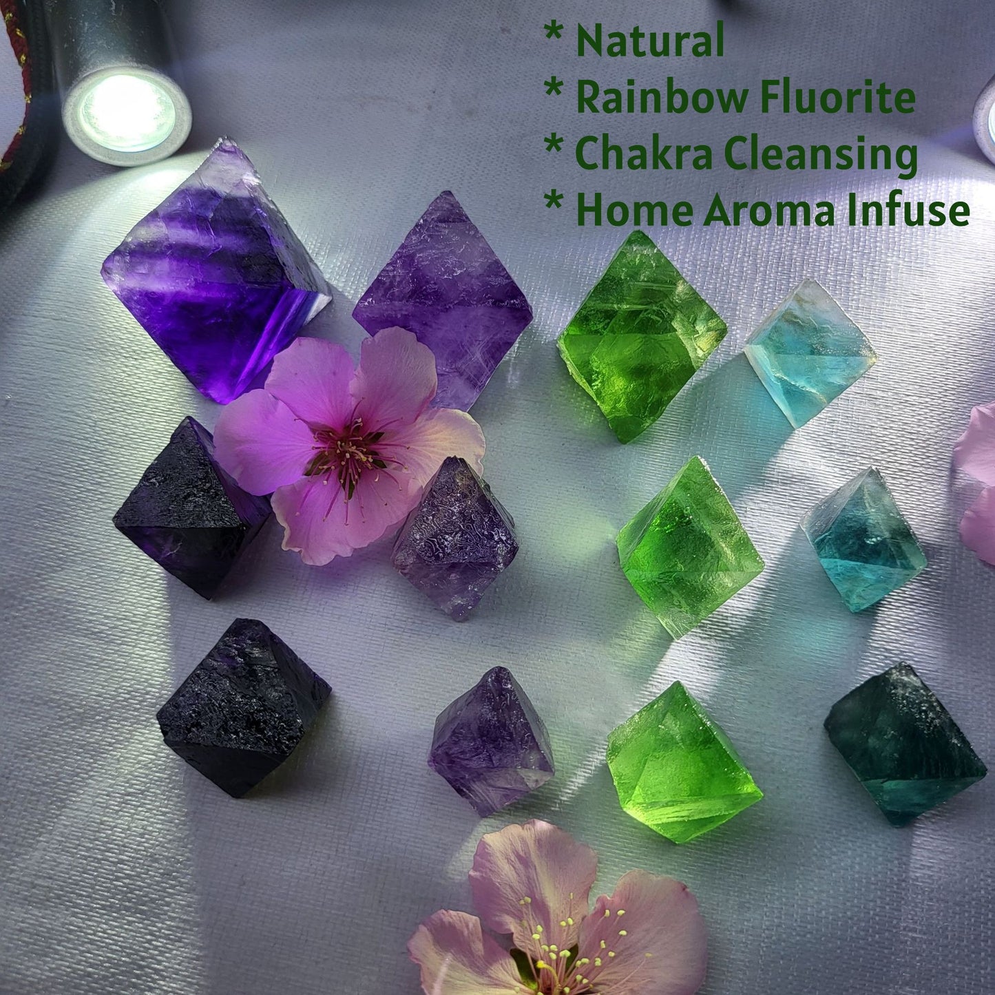 natural rainbow fluorite crystals raw 7 chakra healing stones