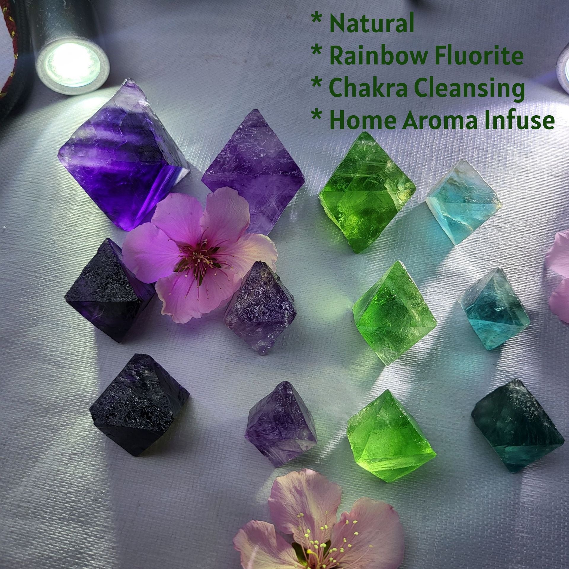 natural rainbow fluorite crystals raw 7 chakra healing stones