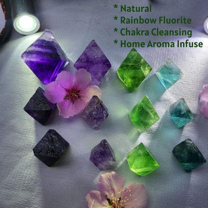 natural rainbow fluorite crystals raw 7 chakra healing stones