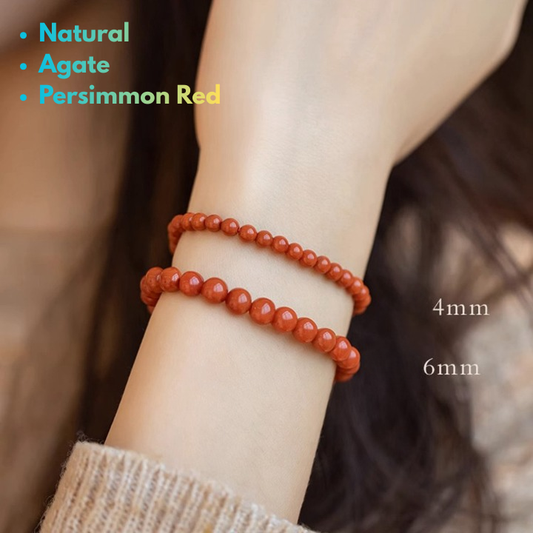 red agate energy bracelet protection minimal stretch design