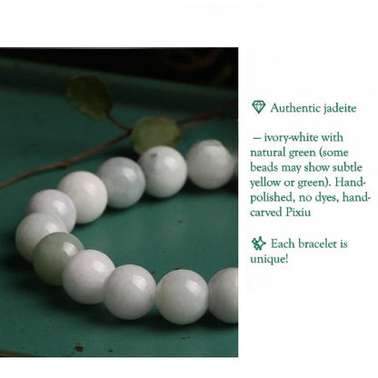 Handmade jade Pixiu bracelet for prosperity and abundance