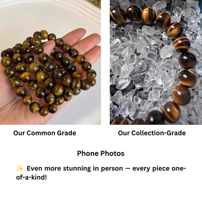 Tiger’s Eye beads with golden lightning shimmer
