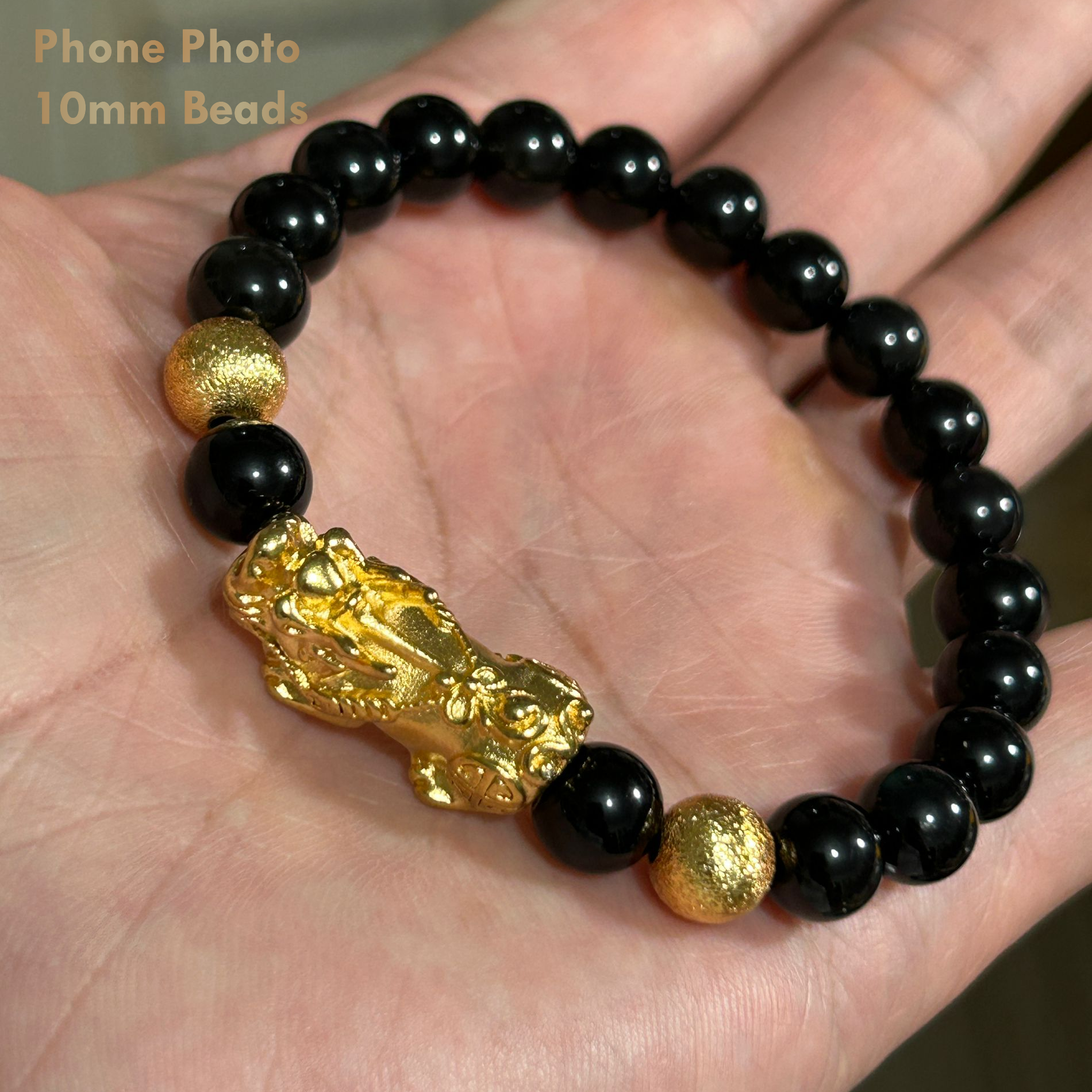 Gold Pixiu charm bracelet for wealth and prosperity energy