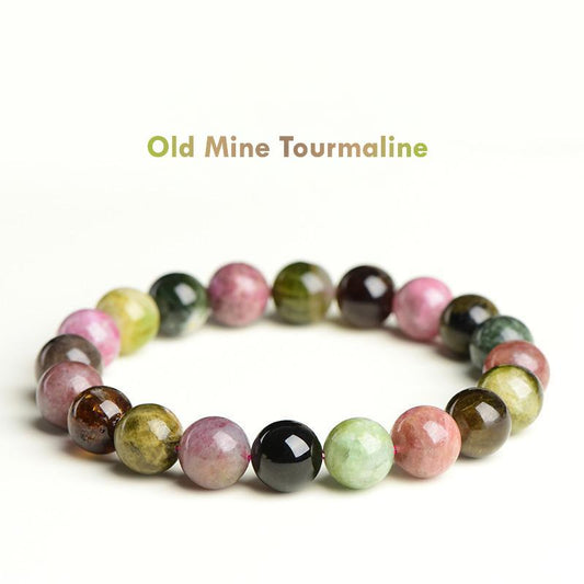 Natural Old Mine Tourmaline Bracelet – Rare Multi-Color Gemstone Jewelry